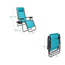 Set of 2 Adjustable Steel Mesh Zero Gravity Lounge Chair Recliners - Blue - Brand New