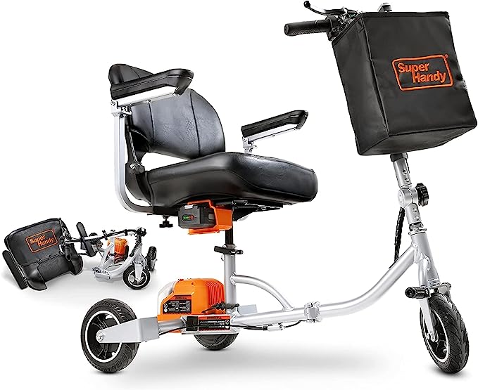SuperHandy 3 Wheel Folding Mobility Scooter Electric Long Range GUT140 - Orange Like New
