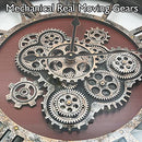 DORBOKER 27" Original Moving Gears Wall Clock, Vintage, Black Walnut - Like New