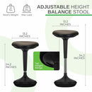 UNCAGED ERGONOMICS WOBBLE STOOL DESK FLEXIBLE SEATING ADJUSTABLE OFFICE - BLACK - Like New