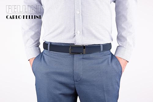 CARLO FELLINI MEN'S RATCHET BELT GENUINE LEATHER MENS BELT RATCHET MEN - 28 IN - Like New