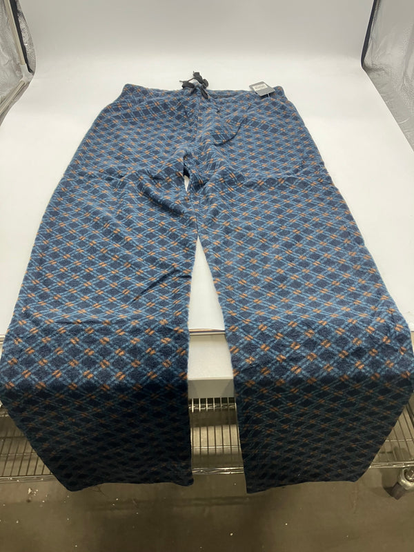 THEAMA TEK COLLECTION MEN'S SOFT FLEECE PAJAMA PANT - SIZE: M - BROWN/BLUE - Brand New