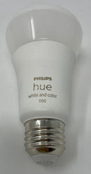 PHILIPS HUE WHITE COLOR 75W 1100 LUMEN SMART BULB - WHITE - Like New