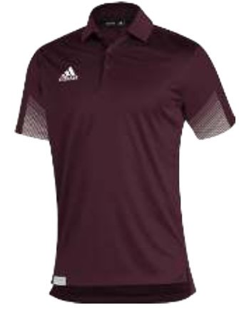 GM2614 Adidas Men's Sideline 21 Primeblue Polo Shirt Maroon/White 2XL Like New