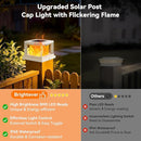 BRIGHTEVER 4X4 POST SOLAR LIGHTS WITH FLICKERING FLAME 8-PACK - WHITE - Like New