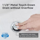 GERBER 1-1/4 IN. TOUCH-DOWN BATHROOM SINK DRAIN WITHOUT OVERFLOW - CHROME - Brand New