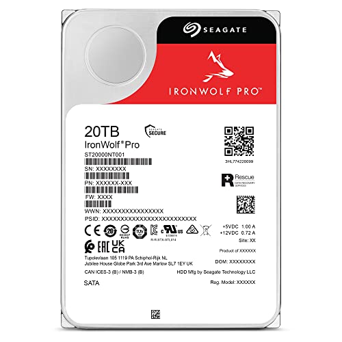 SEAGATE IRONWOLF PRO 20TB ENTERPRISE NAS HDD CMR 3.5" SATA 6GB/S ST20000NT001 - Brand New