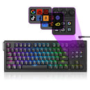 DARKFLASH K87PRO TKL MECHANICAL KEYBOARD, 6 LCD STREAM CONTROL KEYS - BLACK - Like New