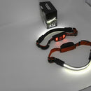 LED HEADLAMP USB RECHARGEABLE NIGHT RUNNING HEADLIGHT BAR BAND LAMP - ORANGE - Like New