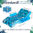 Foilswirl 2 Pack Giant Inflatable Pool Floats for Adult, 70x59 In Heavy Duty - Brand New