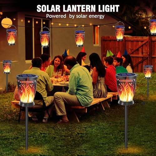 OPIYTQVB SOLAR LANTERNS OUTDOOR WATERPROOF HANGING SOLAR LANTERN - BLACK - Like New