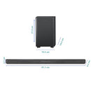 PHILIPS TAB6200 CHANNEL SOUNDBAR WIRELESS SUBWOOFER BLUETOOTH HDMI EARC - BLACK - Like New