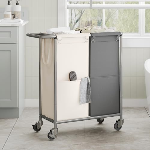 Heybly Laundry Basket,2 x 18.5 Gal Laundry Separator Hamper with Heavy Duty - Like New