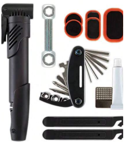 SCHWINN DELUXE BIKE REPLAIR KIT 12 PIECES PLUS CARRING BAG - BLACK - Like New