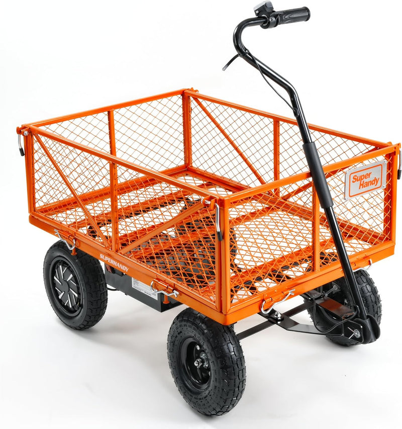 SuperHandy Electric-Assist Garden Cart - All-Terrain 5.7 Cu Ft Utility Wagon,