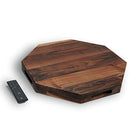 MAGIGO 20" Large Octagonal Black Walnut Wood Ottoman Tray with Handles - Brand New