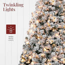 Best Choice Products Pre-Lit Artificial Christmas Tree 7.5ft Snow Flocked - Brand New