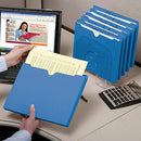 SMEAD FILE JACKETS REINFORCED STRAIGHT-CUT TAB 2" EXPANSION 50 PER BOX - BLUE - Like New