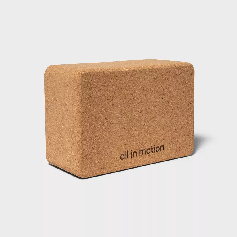 ALL IN MOTION CORK YOGA BLOCK - BROWN - Brand New
