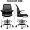 PRIMY DRAFTING CHAIR TALL OFFICE CHAIR WITH FLIP-UP ARMRESTS - PR-934W-Z-BLACK - Brand New