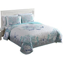 CARIBBEAN JOE COASTAL 3-PIECE QUILT SET, KING, BEACH DELIGHT AQUA - Like New