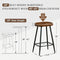 Bar Stools Set of 2, Modern 28" Bar Height Bar Stools, Brown Faux Leather - Like New