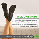 GAIAM GRIPPPY FIT ATHLETIC SOCKS 2PK NONSLIP ANKLE MIDSIZE H/L-ONE SIZE - BLACK - Brand New