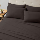 KATHY IRELAND BAMBOO COOLING 6 PIECE SHEET SET WITH DEEP POCKETS - FULL - BROWN - Brand New