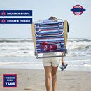 TOMMY BAHAMA 5-POSITION CLASSIC LAY FLAT FOLDING BEACH CHAIR - STRIPE - Like New