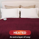 SUNBEAM ROYAL LUXE CABERNET HEATED BLANKET - FULL - CABERNET - Like New