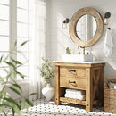 Barnyard Designs 31.5" Rustic Round Wood Mirror B07SK11VM2 - Brown - Brand New