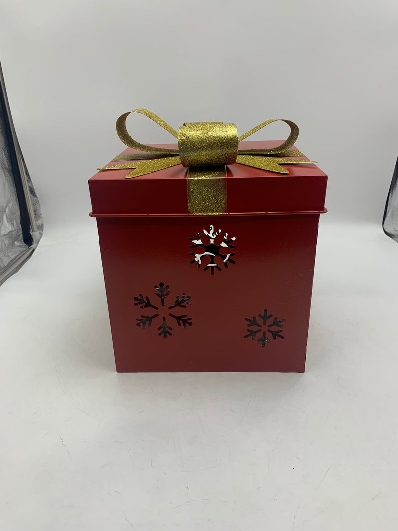 MERRY CHRISTMAS GIFT BOX WITH LID - RED - Like New