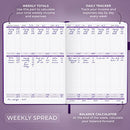 CLEVER FOX INCOME & EXPENSE TRACKER LARGE – ACCOUNTING & BOOKKEEPING - PURPLE - Brand New