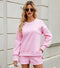 FKEEP WOMEN 2 PIECE OUTFITS SWEATSUIT OVERSIZED FALL CLOTHES - SIZE XL - PINK - Like New