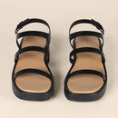 AMAZON ESSENTIALS WOMEN'S STRAPPY FLATFORM SANDALS - SIZE 7.5 - BLACK - Brand New