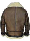 William Jacket Men's Distress RAF Aviator B3 Bomber Real Shearling X-Large - Brand New