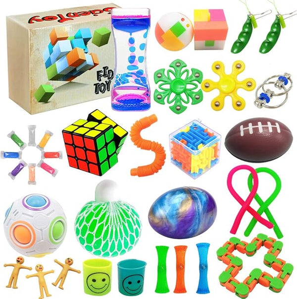 Scientoy Fidget Toy Set, 35 Pcs Sensory Toy for ADD, OCD, Autistic Children Like New