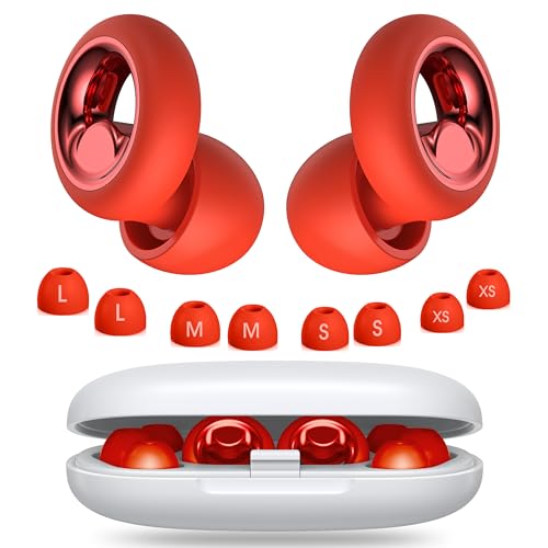 Ear Plugs for Sleeping Noise Cancelling, Soft Ear Plugs for Concert (Red) - Like New