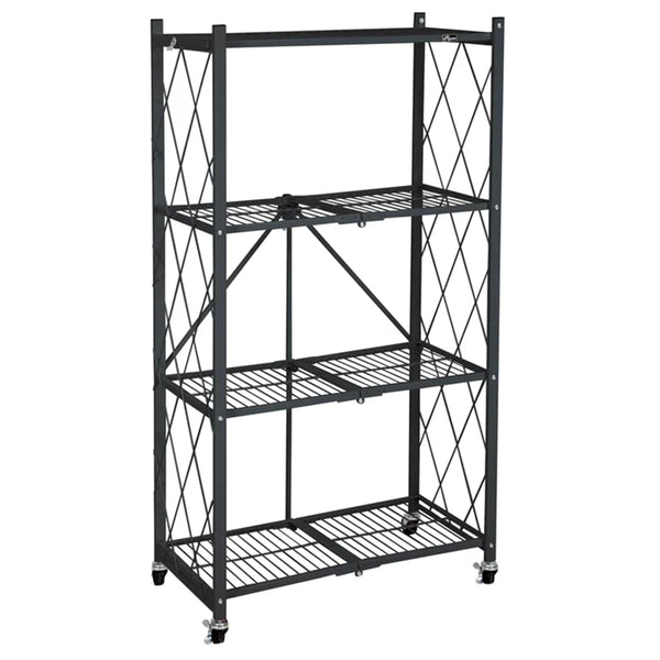 Origami R4 4-Tier Folding Shelf Garage Shelving Heavy Duty, R4-WR-BLA - BLACK - Like New
