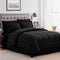 SWEET HOME COLLECTION QUEEN COMFORTER SET 8 PIECE BAG 8PC-CMF-BIB-Q-BLK - BLACK - Like New