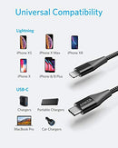 ANKER USB C TO LIGHTNING CABLE APPLE MFI CERTIFIED POWERLINE II (3FT, 2) - BLACK - Like New