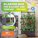 BioGreen Raised Garden Bed with Trellis CITY JUNGLE | 8.98 Gal | JGL-T - Grey - Like New