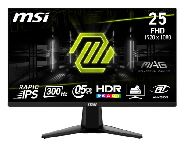 MSI MAG 255XF 24" Rapid IPS LCD FHD 300Hz 0.5ms Gaming Monitor - Metallic Black - Like New