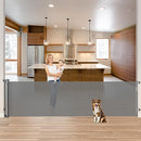 KISKIZ 85 INCH RETRACTABLE BABY GATES EXTRA WIDE GATE 33 TALL X 85 WIDE - GRAY - Brand New