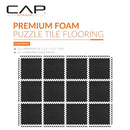 CAP BARBELL INTERLOCKING EVA FOAM EXERCISE PUZZLE MAT 24" X 24" - TATAMI - BLACK - Brand New