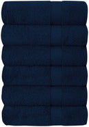 SIMPLE ELEGANCE 6-PACK PLUSH BATH TOWEL SET (27X52 INCH) - NAVY - Like New