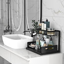 BUKFEN UNDER SINK ORGANIZER PULL OUT CABINET ORGANIZER 2-TIER SLIDE OUT BLACK - Brand New