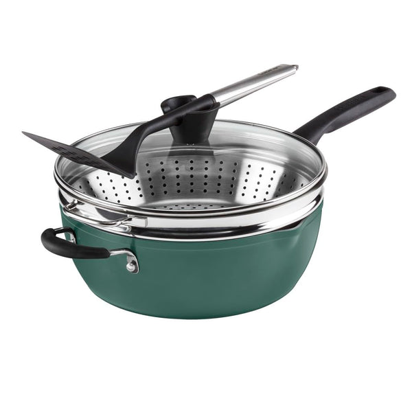 CUISINART PREFERRED PAN 4-PC SET - SAGE GREEN (MULTI-PURPOSE PAN w/COVER) - Like New