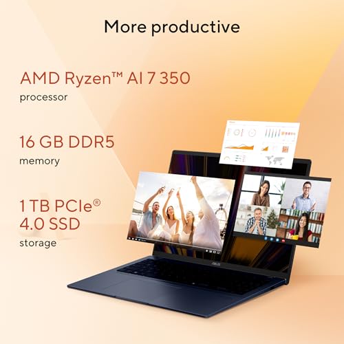ASUS VIVOBOOK 16 LAPTOP, 16” WUXGA 60HZ AMD RYZEN AI 7 350 16GB 1TB SSD - BLUE - Like New