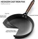 LAMFO Non Stick Frying Pans 3 Piece Cast Iron Pans 8Inch 10Inch 12Inch - Black Like New